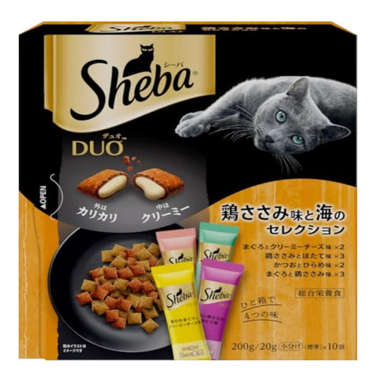 シーバ デュオ キャットフード 鶏ささみ味と海のセレクション 成猫用 200g
