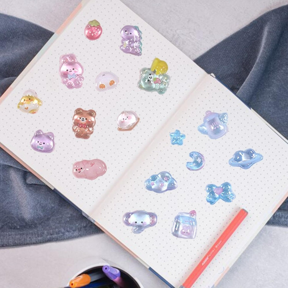 3dシール 可愛い 立体シール 6枚3d立体ごほうびステッカー 女の子 キラなキラ ステッカー 手帳用 diy用 水筒用 携帯電話飾り用 手芸用品 贈り物 中空デザイン
