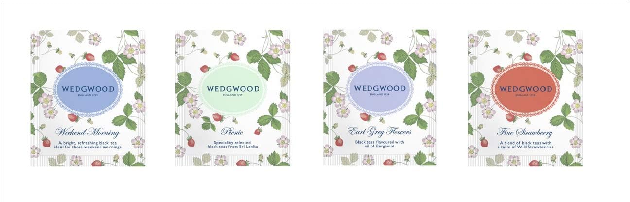 ウェッジウッド(Wedgwood) 【ワイルド ストロベリー ティーバッグ(36袋入)】英国紅茶【お礼 お返し 手土産 内祝い】紅茶 茶葉 おしゃれ | ファインストロベリー ピクニック アールグレイフラワーズ ウィークエンドモーニング ティーバック 上品 御礼 挨拶 贈答品 職場 贈り物 お礼の品 可愛い 自宅用 ギフト用 プレゼント用 ティータイム ギフト 紅茶ギフト アソート ブランド