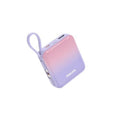 Philips (フィリップス) モバイルバッテリー 10000mAh 大容量 小型 携帯充電器 Lightning type-c ケーブル内蔵 22.5W タイプc ライトニング 4台同時充電 スマホ 持ち運び iPhone 16 / 15 Android iPad 各種機器 PSE認証済 (ピンク紫)