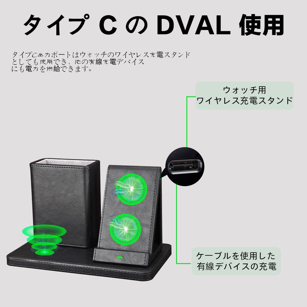 LADSTAG レザー デスクオーガナイザー 充電ステーション付き 多機能スマホスタンド ペン ホルダー オフィスや家庭用のデスクオーガナイザーおよびアクセサリー