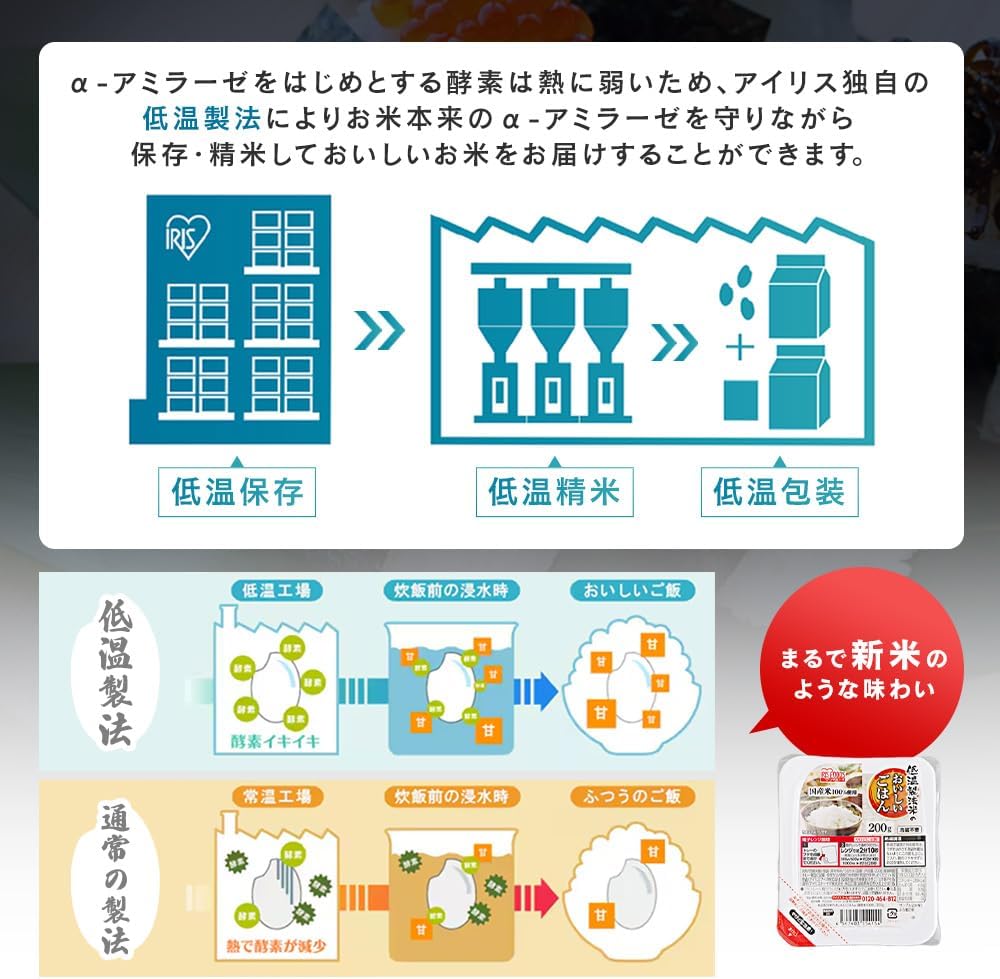 アイリスオーヤマ(IRIS OHYAMA) パックご飯 200g x 24個 国産米100% 低温製法米のおいしいごはん【約2分10秒で新米気分】