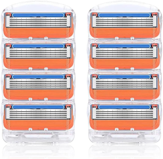 プログライド 替刃 電動 5枚刃 フレックスボール ピンポイント トリマー 髭剃り ひげそり カミソリ プログライド フュージョン 互換(赤橙色 8個)