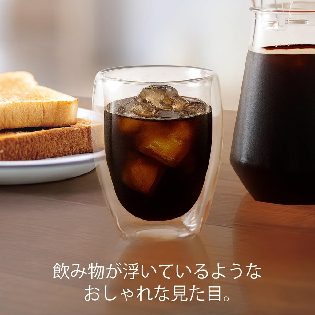 カクセー ダブルウォールグラス 360ml 【電子レンジ・食洗機対応】 耐熱ガラス 二重構造 タンブラー 結露しにくい 冷めにくい 焼酎 グラス DW-06