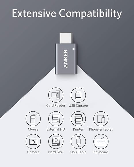 Anker USB-C & USB 3.0 変換アダプタ 2個セット Type C USB-A 最大5Gbps MacBook Pro/MacBook Air/iPad Pro その他 USB-C 端末用