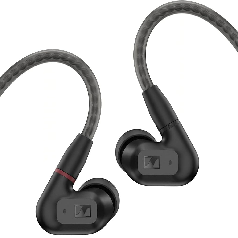Sennheiser IE 200インチ インイヤーオーディオマニアヘッドホン - TrueResponse トランスデューサ ニュートラルサウンド インパクトのある低音 取り外し可能な編組ケーブル 柔軟なイヤーフック付き - ブラック