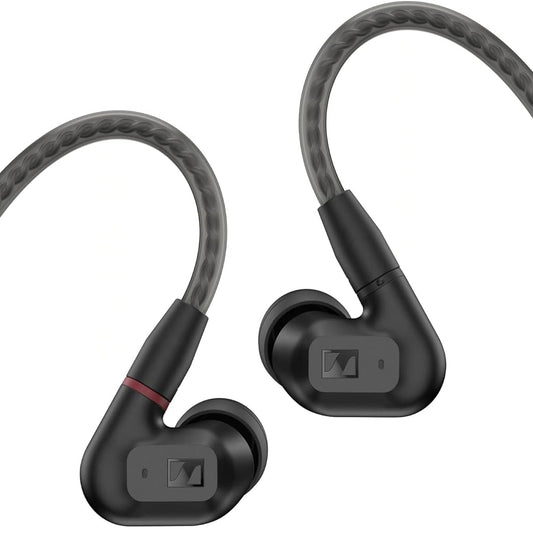Sennheiser IE 200インチ インイヤーオーディオマニアヘッドホン - TrueResponse トランスデューサ ニュートラルサウンド インパクトのある低音 取り外し可能な編組ケーブル 柔軟なイヤーフック付き - ブラック