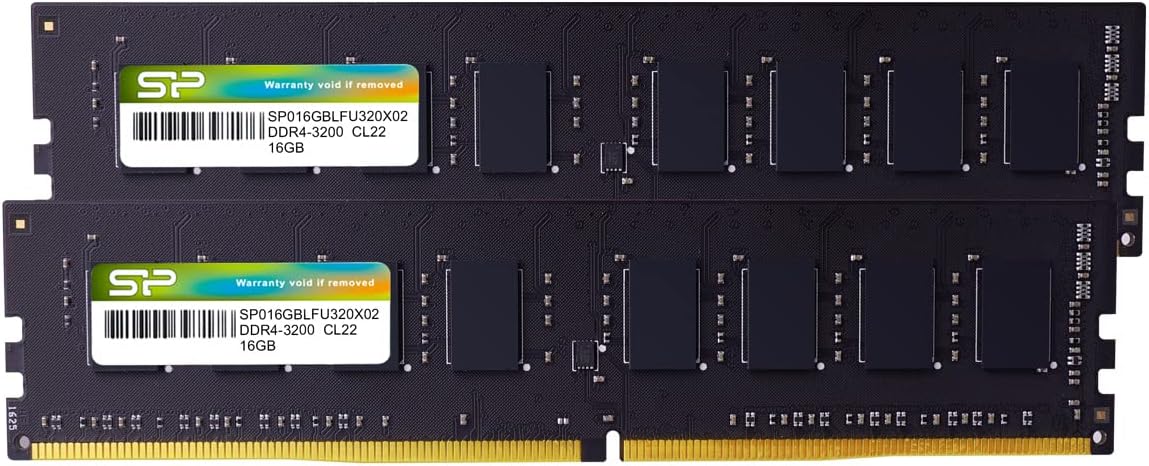 シリコンパワー デスクトップPC用 メモリ DDR4 3200 PC4-25600 16GB x 2枚 (32GB) 288Pin 1.2V CL22 SP032GBLFU320X22