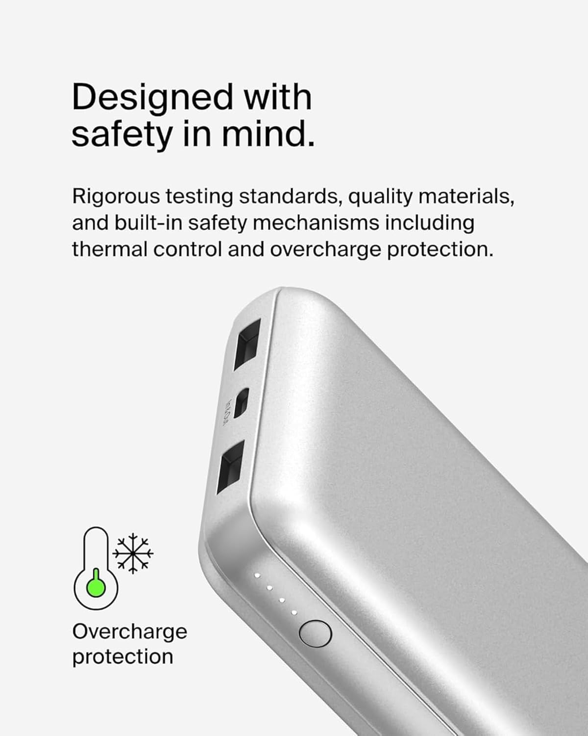 Belkin モバイルバッテリー 3C対応 CCC 20000mAh 大容量 3台同時充電 最大15W出力 USB-C USB-A iPhone Android 対応 PSE認証済 機内持ち込み 災害 旅行 2年保証 BPB012btSL スペースグレイ