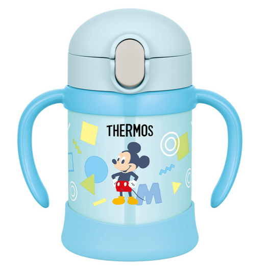 サーモス(THERMOS) まほうびんのベビーストローマグ FJL-250DS ブルー (BL) ミッキー 250ml 水筒 子供 ステンレス製魔法びん構造 スペアストローセット付き 扱いやすいワンタッチオープン 水滴飛び散り防止機能搭載