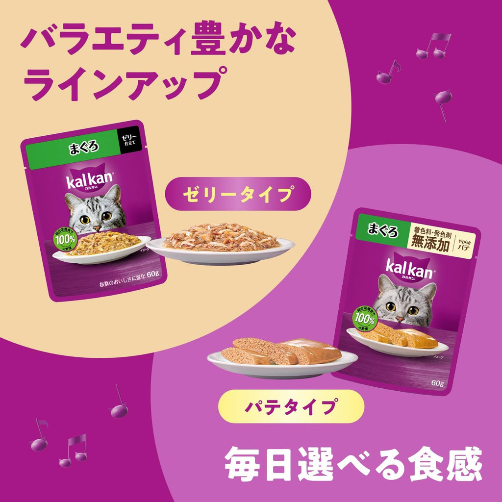 【訳あり】【賞味期限：2027.9.2】カルカン パウチ 1歳から 60g×12袋 4種のおいしさ まぐろ・たい・白身魚・さけ入り 成猫用 ウェットフード キャットフード 総合栄養食 水分補給 猫 kal kan お試し