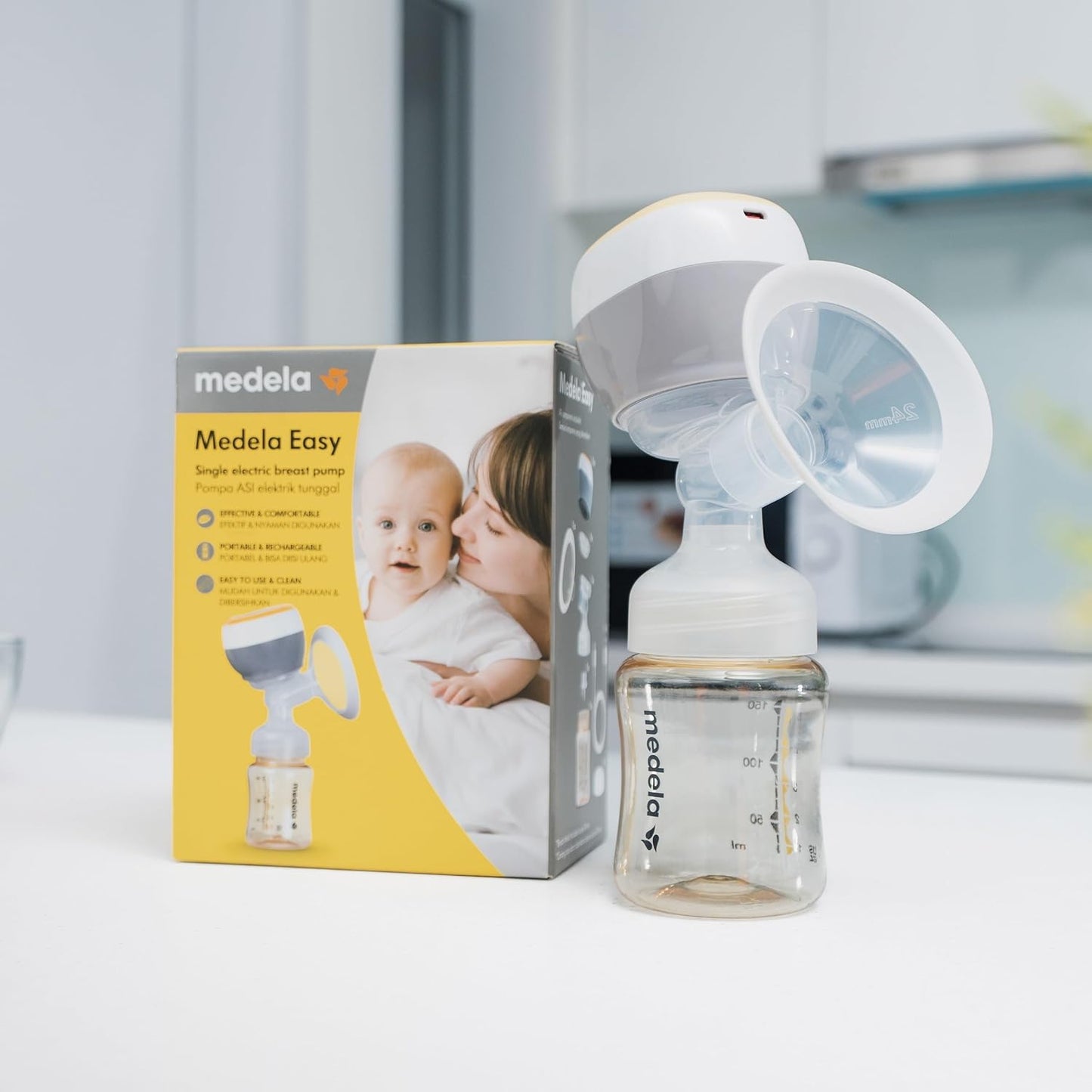 メデラ 電動搾乳機 メデライージー 手軽に自動で搾乳できる電動さく乳器 10段階の吸引圧 食洗器・電子レンジスチーム消毒対応 長時間バッテリー カウントタイマー付き