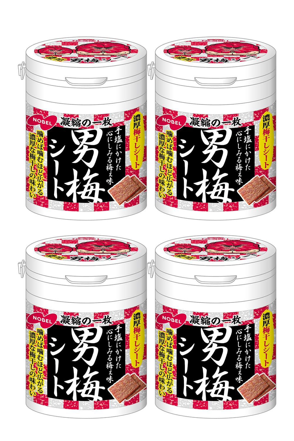 【賞味期限：2026.07.31】ノーベル 男梅シートボトル 75g×4個