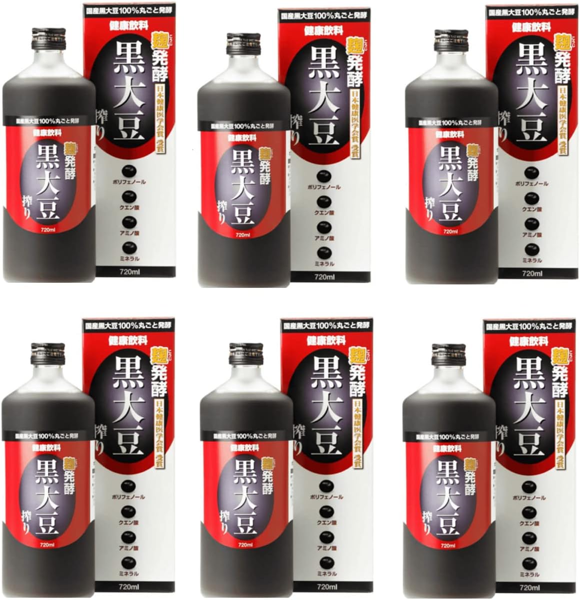 堤酒造 発酵 黒大豆搾り 清涼飲料 720ml 6本セット アミノ酸 クエン酸 食物繊維 含有