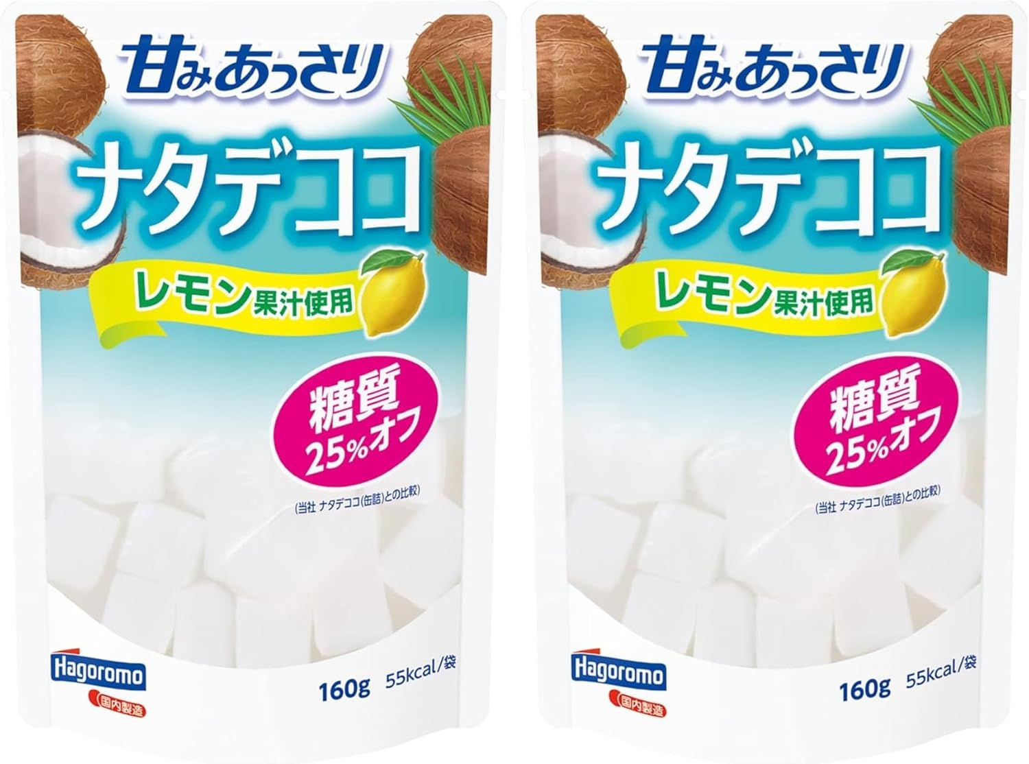 【賞味期限：2026.5.23】はごろも 甘みあっさり ナタデココ(パウチ) 160g (4300) ×6袋