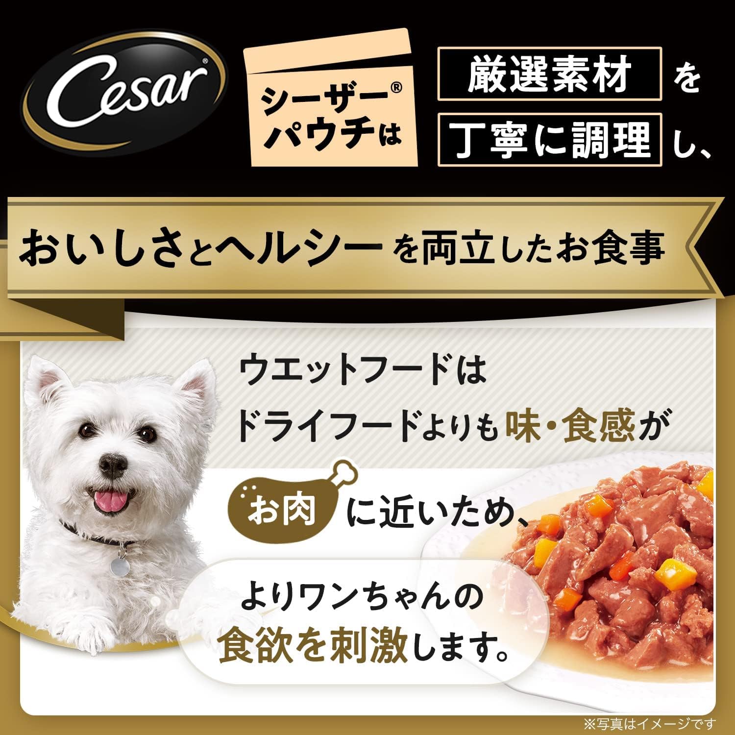 【訳あり】【賞味期限：2027.12.4】シーザー パウチ 成犬用 70g×36袋 ジューシー厳選ビーフ チーズ・彩り野菜入り 厳選素材 水分補給 とろみタイプ ウェットフード ドッグフード 犬 Cesar 大容量 【EC限定】