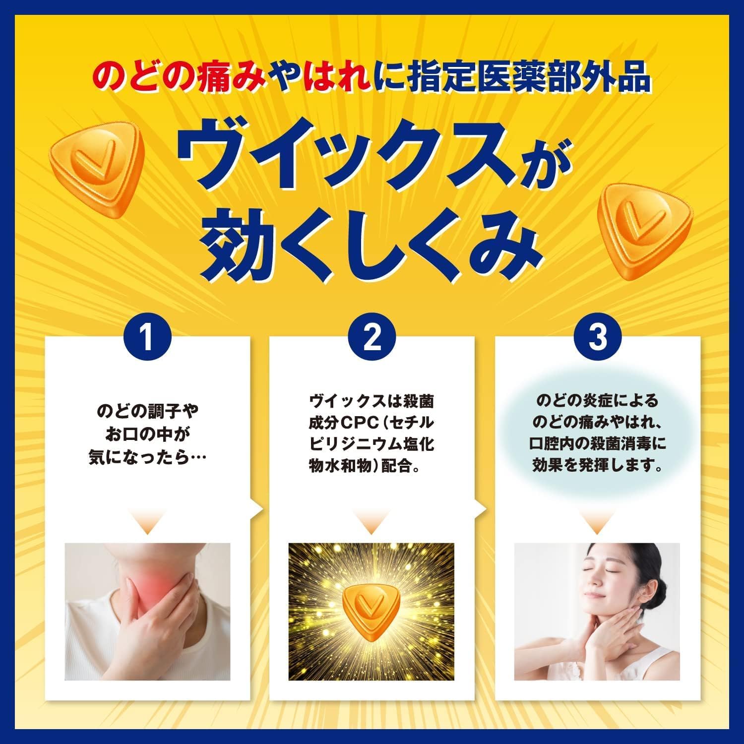 【訳あり】【賞味期限2027.10】【指定医薬部外品】ヴイックスメディケイテッドドロップ レモン 20個 大正製薬 Vicks/殺菌成分CPC配合/のどのあれ・痛み、声がれに (× 5)