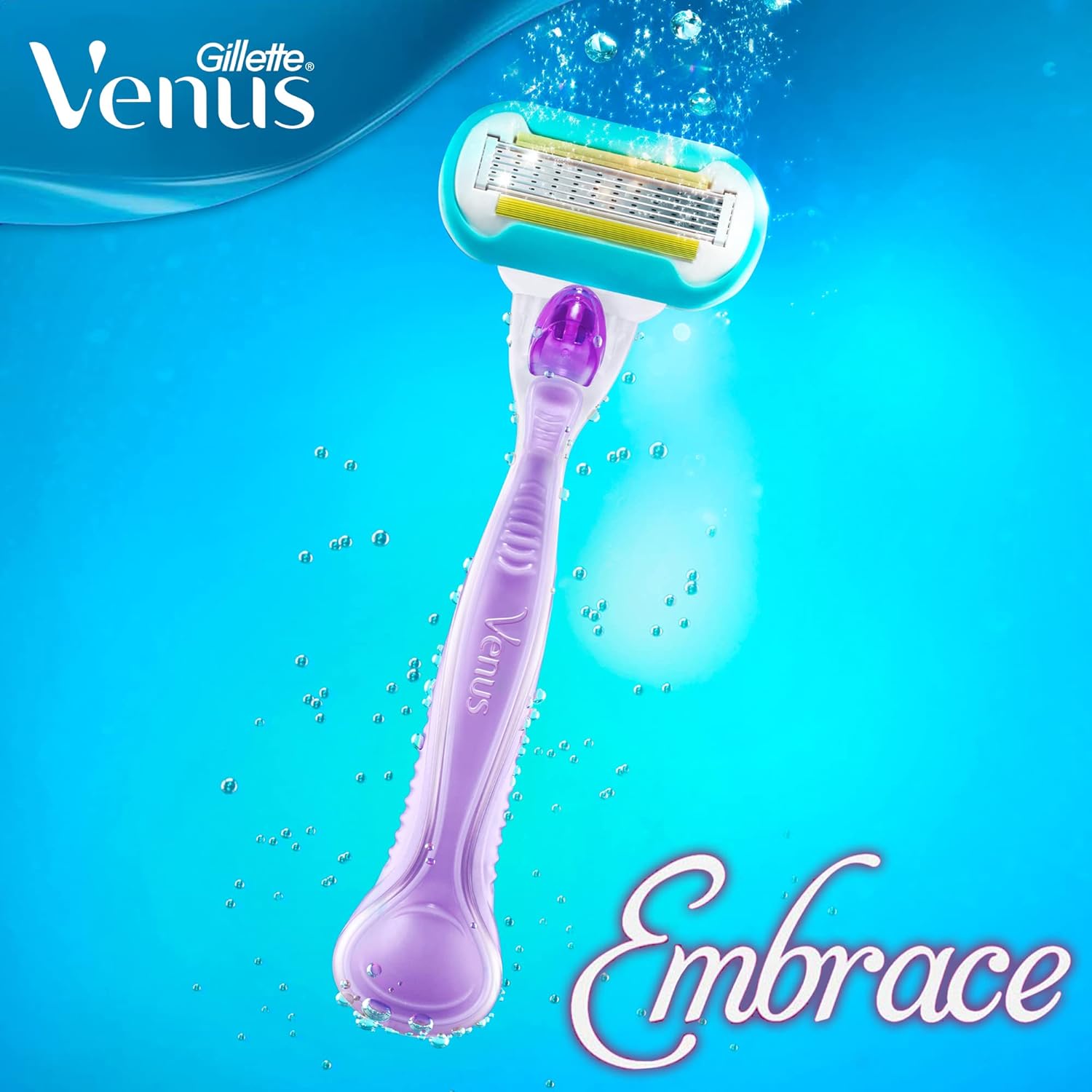 【訳あり】ヴィーナス Gillette Venus 女性用カミソリ エンブレイス5 パープル色 本体