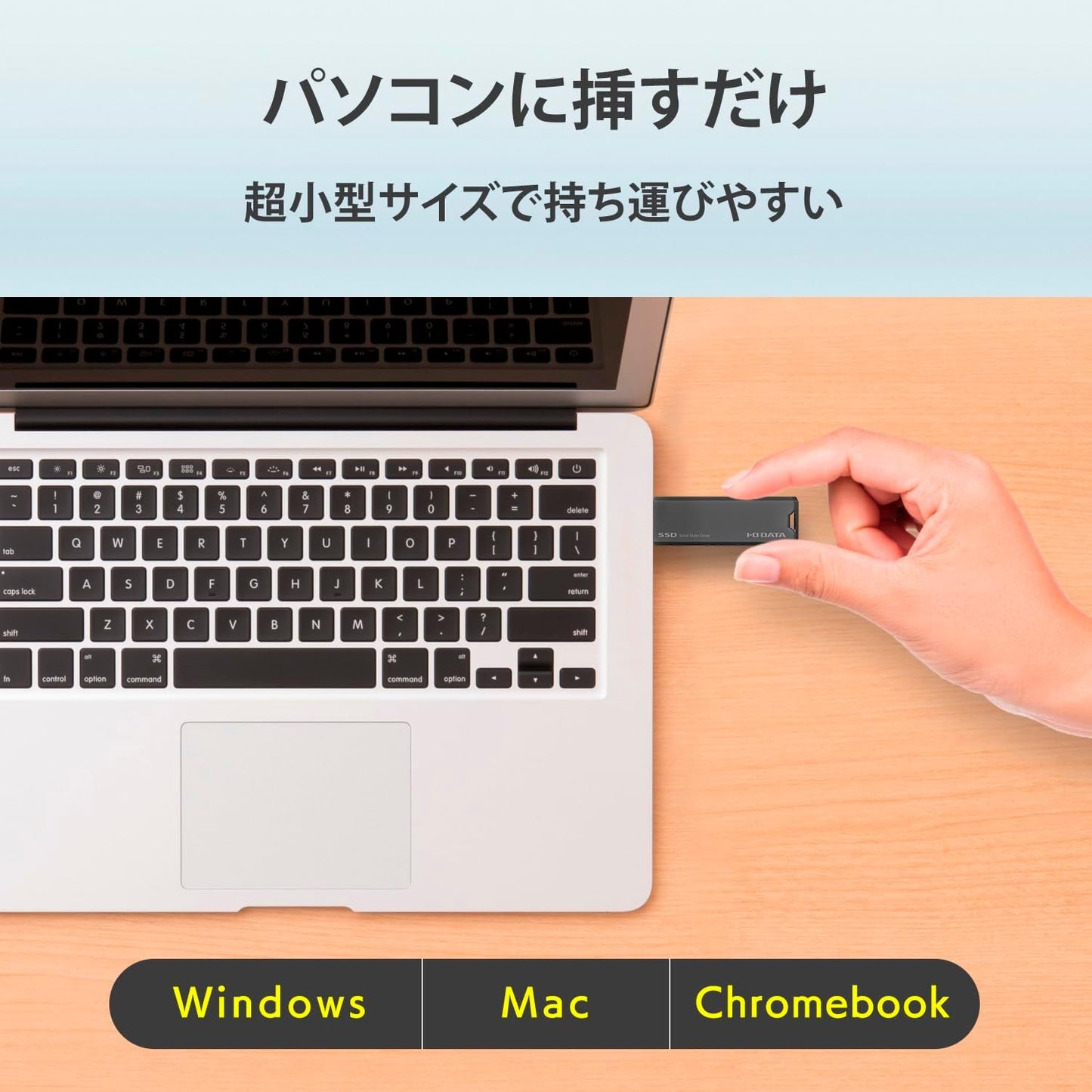 IODATA SSD 外付け 1TB グレー×ブラック 小型 スティック ポータブル 高速転送 テレビ録画対応 PS5/PS4(動作確認済) USB 3.2 Gen 2 日本メーカー SSPS-US1GRE