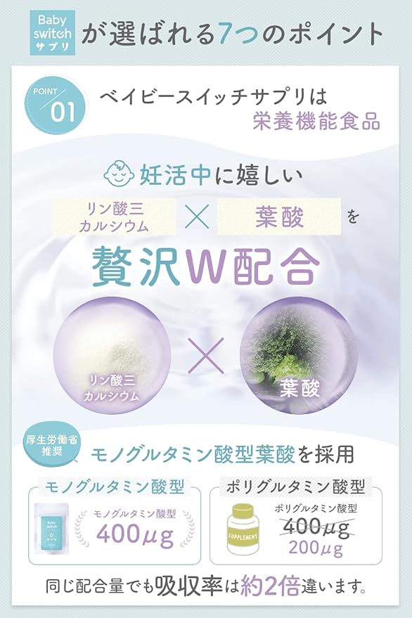 【医師監修】妊活サプリ 男の子 葉酸 400μg 90粒 リンカル ベイビースイッチ （Babyswitch)男の子用 リン酸カルシウム 乳酸菌 日本製【栄養機能食品】