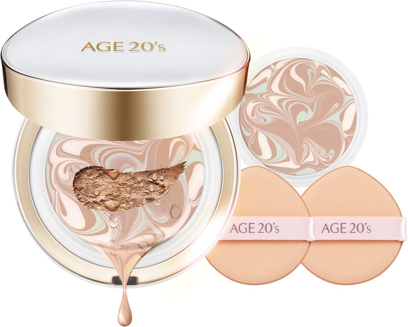 AGE20's公式 リフィル 含み シグネチャ エッセンス ロングステイ 外出用 ファンデーション クッションパクト + リフィル (23 ミディアムベージュ) 14g x 2個