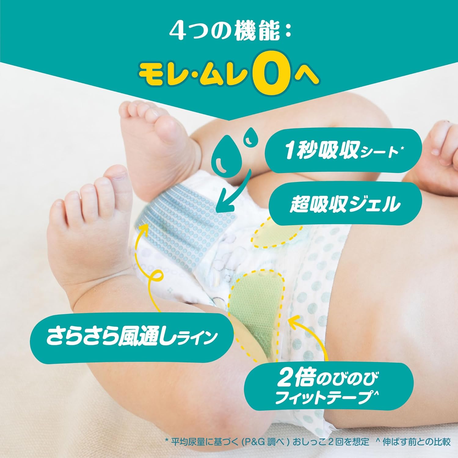 パンパース 【テープ Sサイズ】 オムツ さらさらケア (4~8kg) 62枚