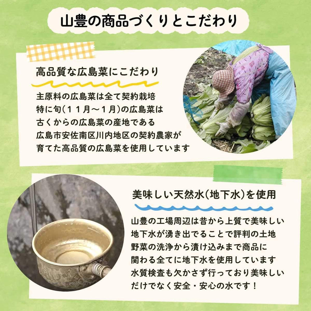 [山豊] 漬物 広島菜 梅白菜 100g×3