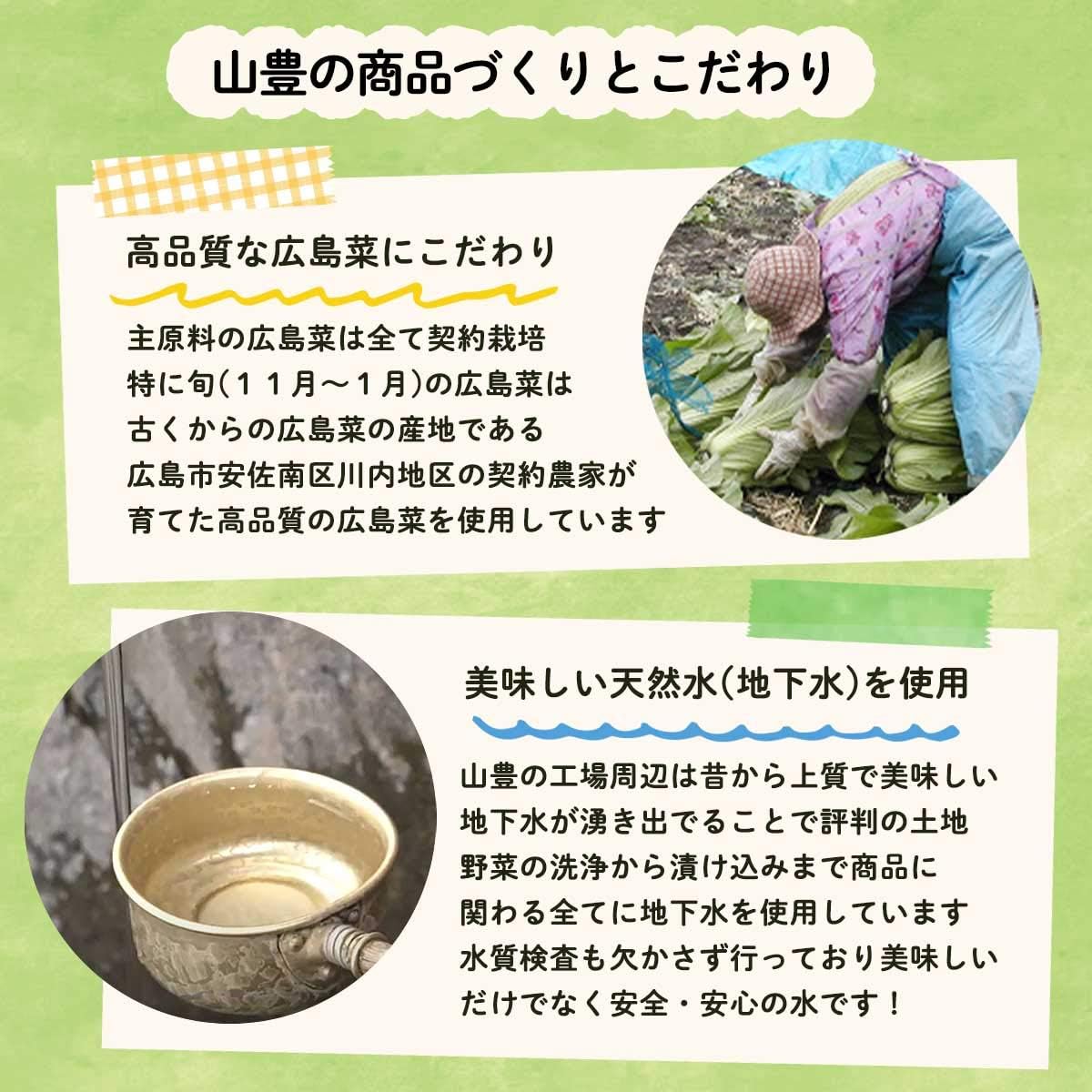 [山豊] 漬物 広島菜 梅白菜 100g×3