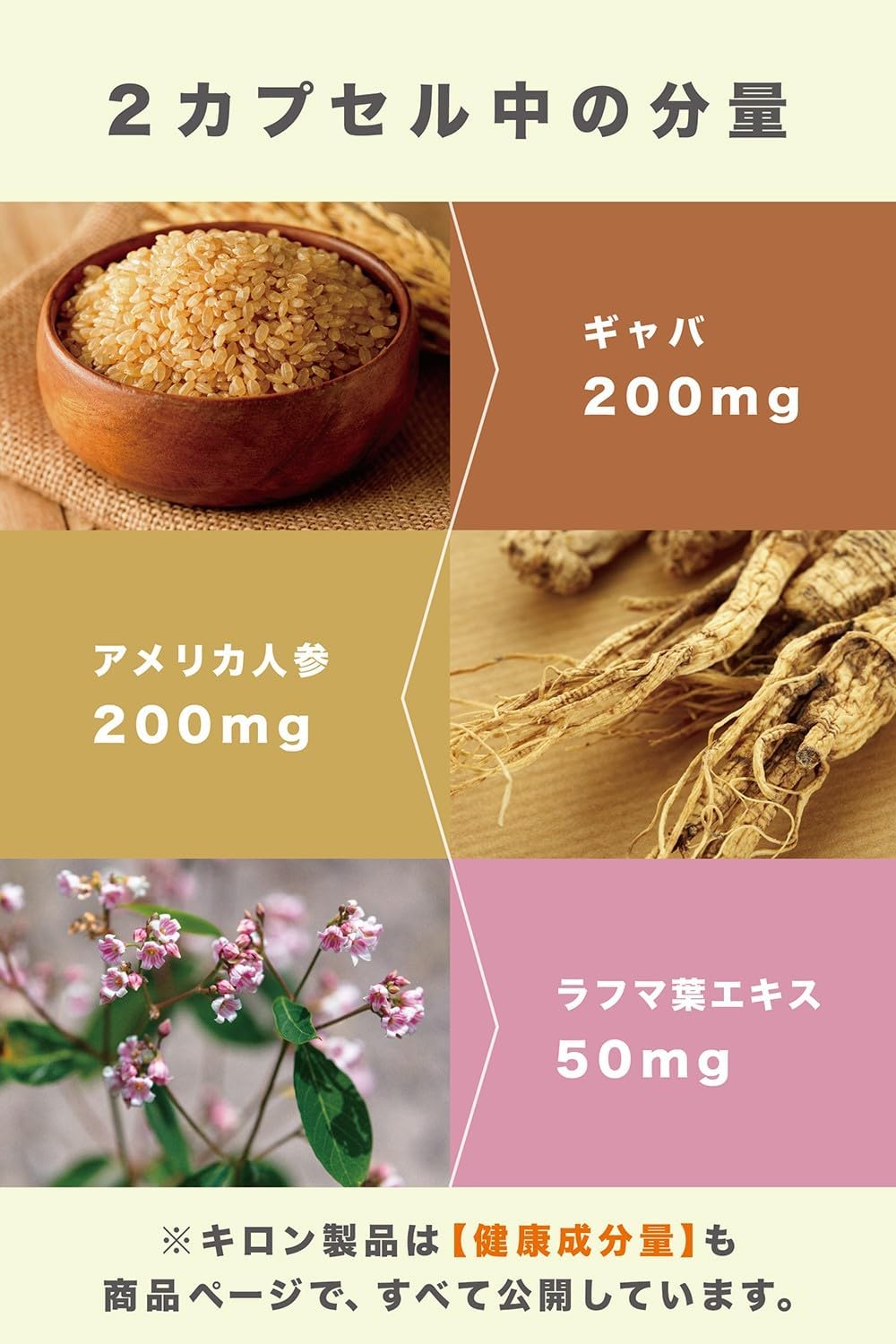 【賞味期限：2027.4】【セロトニン 集中力 受験 冷静 ポジティブ】ギャバ GABA (日本製) 200mg アメリカ人参 200mg ラフマ ベネトロン 50mg 2cap中配合 サプリメント ／ キロン BREAKER 60カプセル 30食分 （ブレイカー） 国内製造 医師監修