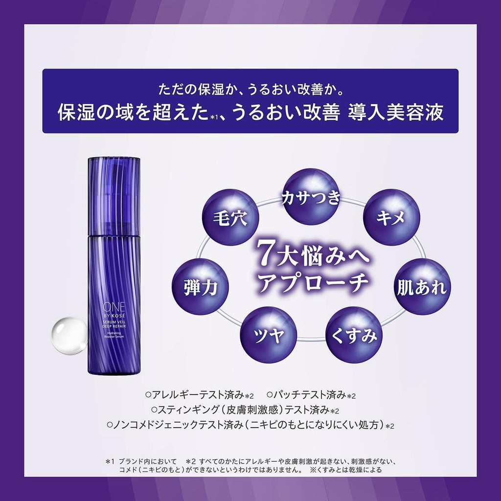 ONE BY KOSE(ワンバイコーセー) 導入美容液 【医薬部外品】 セラムヴェール ディープリペア 限定キット 本体 60mL ライスパワー 保湿 うるおい改善