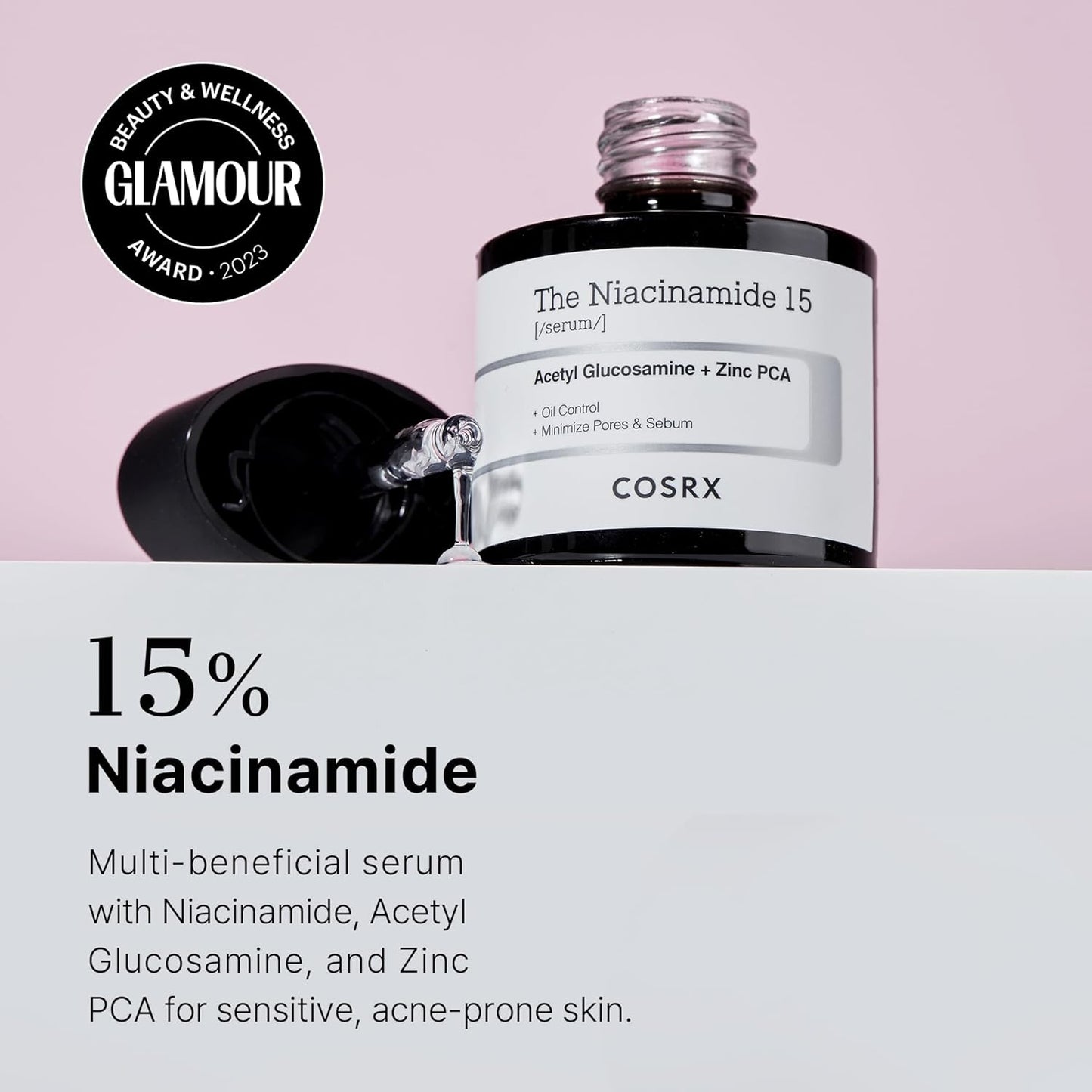 COSRX ナイアシンアミド美容液 ナイアシンアミド15セラム20ml ナイアシンアミド15% ローション 同級最多含有量 亜鉛 Zinc PCA 悩みケアトラブルケア ブラックヘッド ホワイトヘッド 敏感肌 スキンケア 基礎化粧品 美容液 韓国コスメ