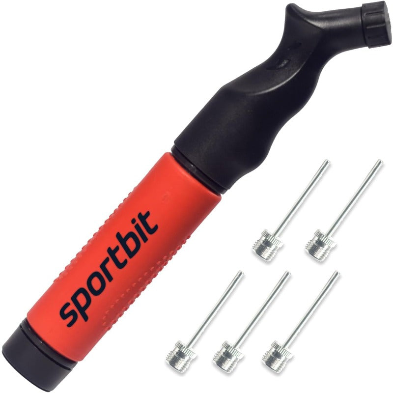 SPORTBIT ボールポンプ 針5本付き プッシュ&プル膨張システム あらゆるスポーツボールに最適 バレーボールポンプ バスケットボールインフレーター フットボール サッカーボールエアポンプ ニードルセット