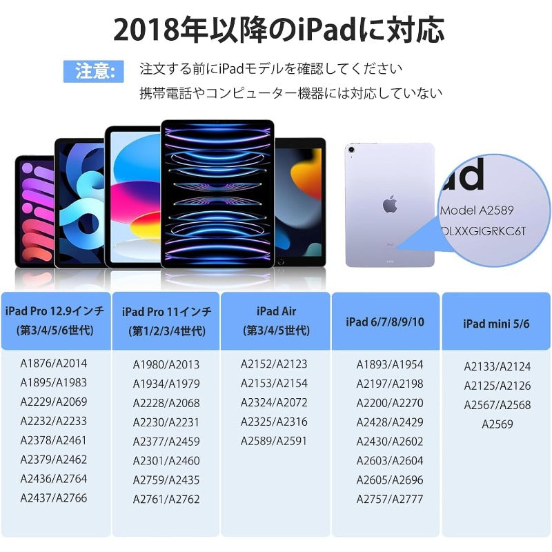 タッチペン ipad専用 スタイラスペン 極細 アップルペンシル交換用ペン 電量表示機能/超高感度/0遅延 傾き感知/磁気吸着/自動オフ/パームリジェクション機能 交換用ペン先付き2018年以降iPad/iPad Pro/iPad air/iPad mini対応 (ホワイト)