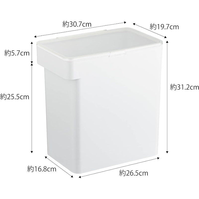 山崎実業(Yamazaki) 密閉 ペットフードストッカー 6.5ｋｇ 計量カップ付 ホワイト 約W30.7×D19.7×H31.2㎝(蓋開口時:約H49.5㎝) タワー フードストッカー 保存容器 5615