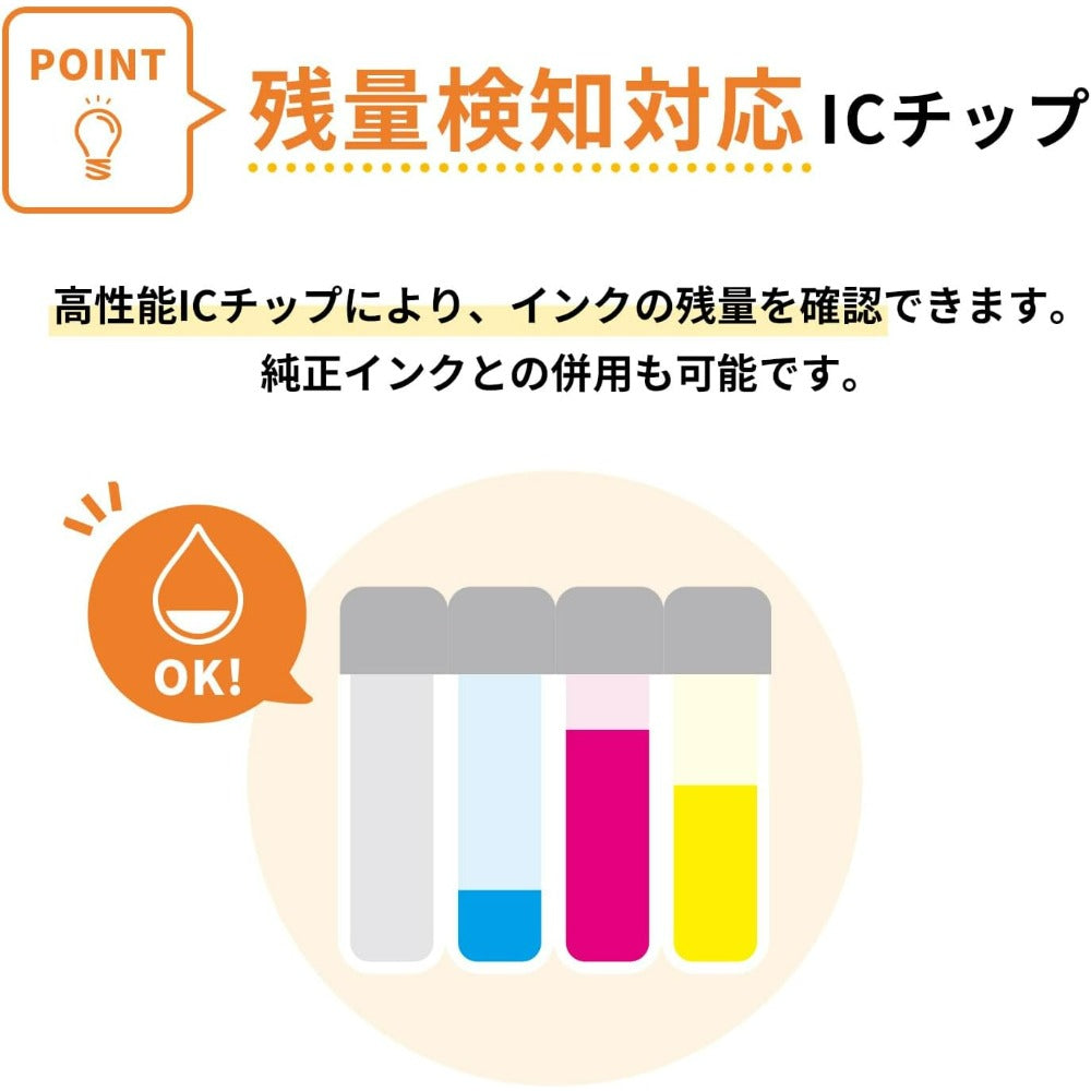 【増量版】 インクのチップス エプソン用 KNI(カニ) 互換インク KNI-6CL-L-2BK 6色セット+ブラック2個 染料 ＜発色の良いHDカラー使用＞ ＜残量検知対応ICチップ搭載＞ 対応機種:EP-887AW / EP-887AB / EP-887AP