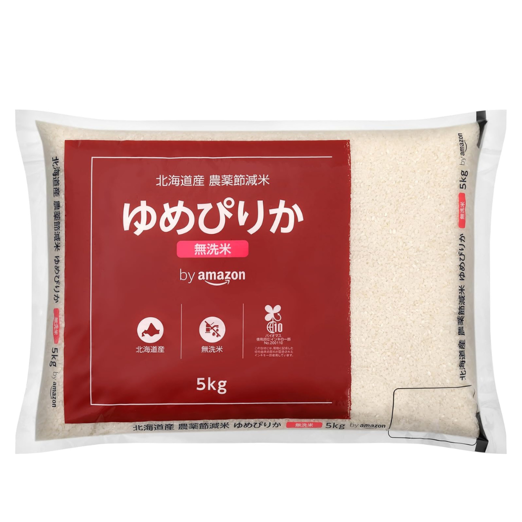by Amazon 北海道産 ゆめぴりか 無洗米 5kg 農薬節減米 令和7年産　 2袋セット