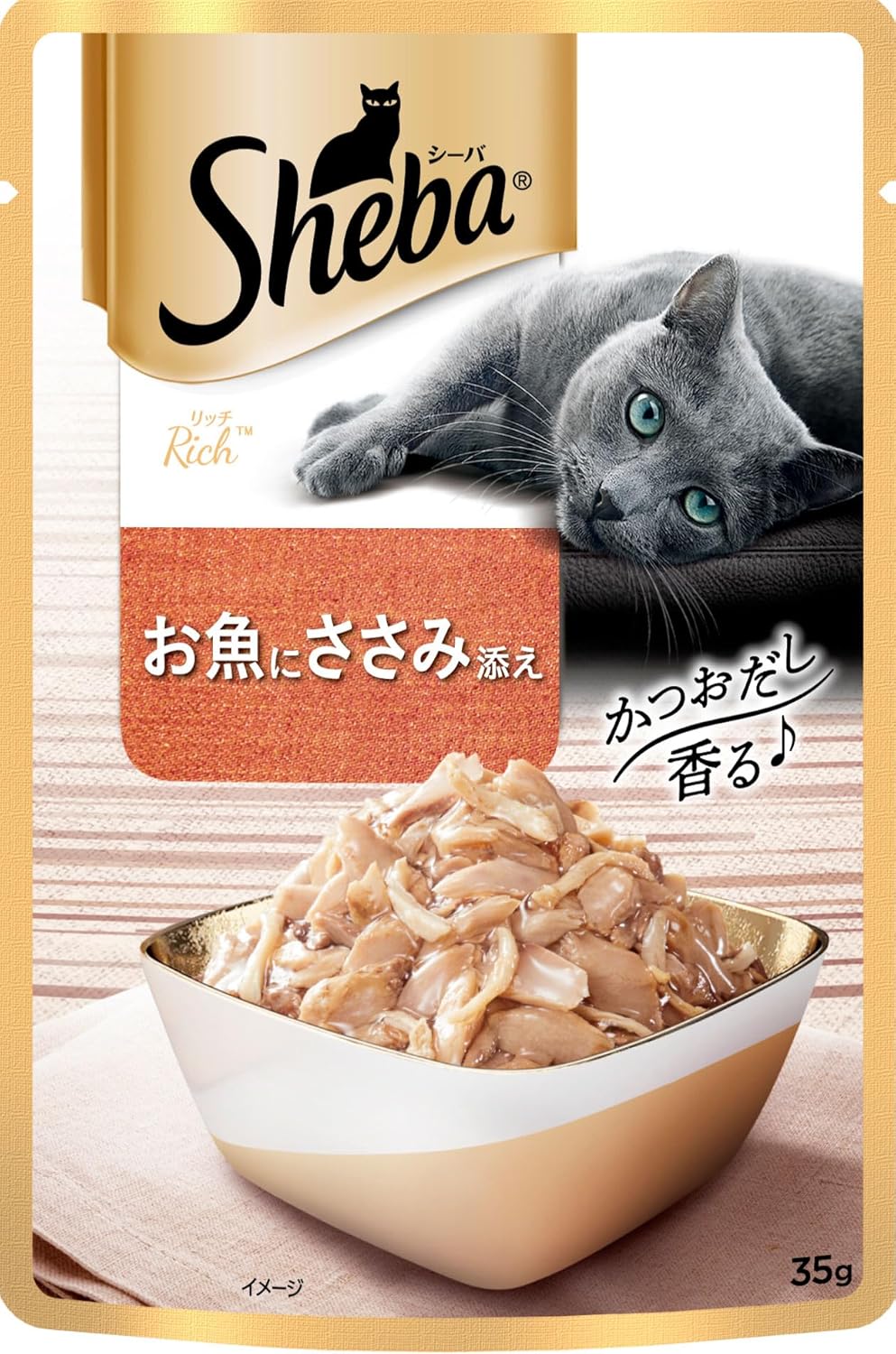 シーバ (Sheba) キャットフード リッチ ごちそうフレーク お魚にささみ添え 35g×12個 (まとめ買い)