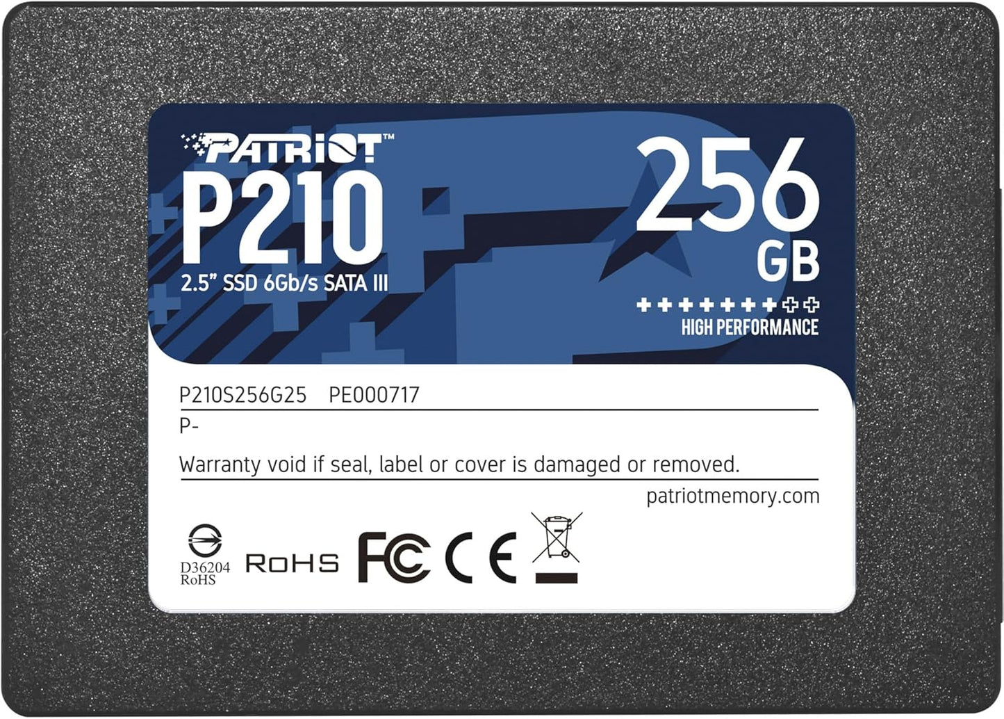 Patriot Memory P210 256GB SATA3 内蔵型SSD 6Gb/s 2.5インチ 7mm P210S256G25