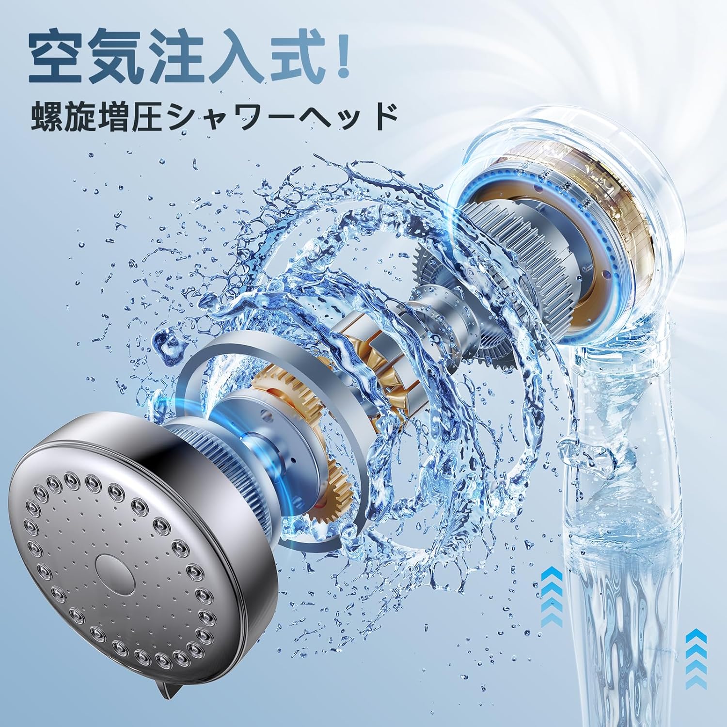 Eaimiu マイクロナノバブル シャワーヘッド ［微細バブルで美肌革命］節水シャワーヘッド 手元止水 3段階モード シャワー 高水圧 水量調節 しやわーヘッド 最強 塩素除去 ウルトラファインバブル shower head 肌&髪ケア向上 保湿力アップ カートリッジ2本付き 水漏れ防止M/K/G/Oアダプター付き 取付簡単（シルバー-磨き上げ）