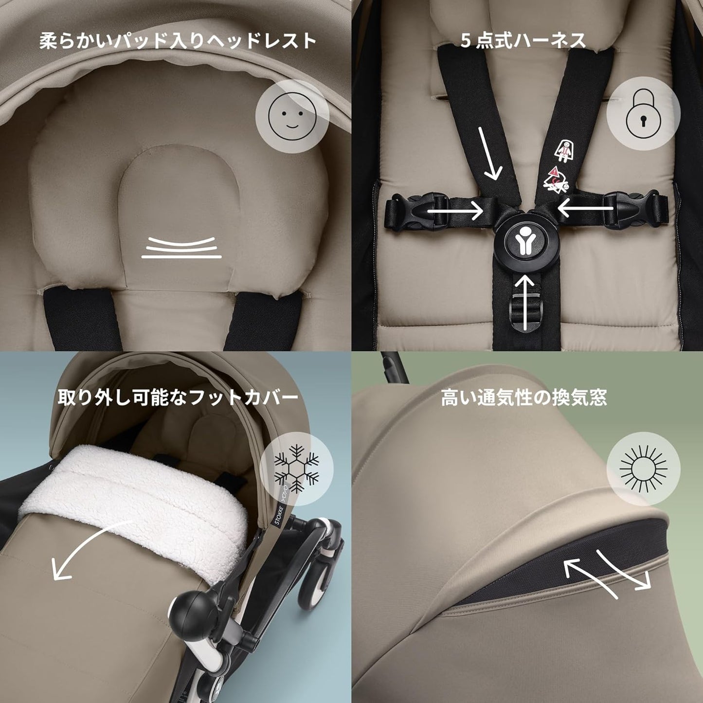Stokke(ストッケ) YOYO ヨーヨー ベビーカー 付属品 0ヵ月~6ヵ月 ニューボーンパック 新生児から使用可 A型 トープ ※本体別売り