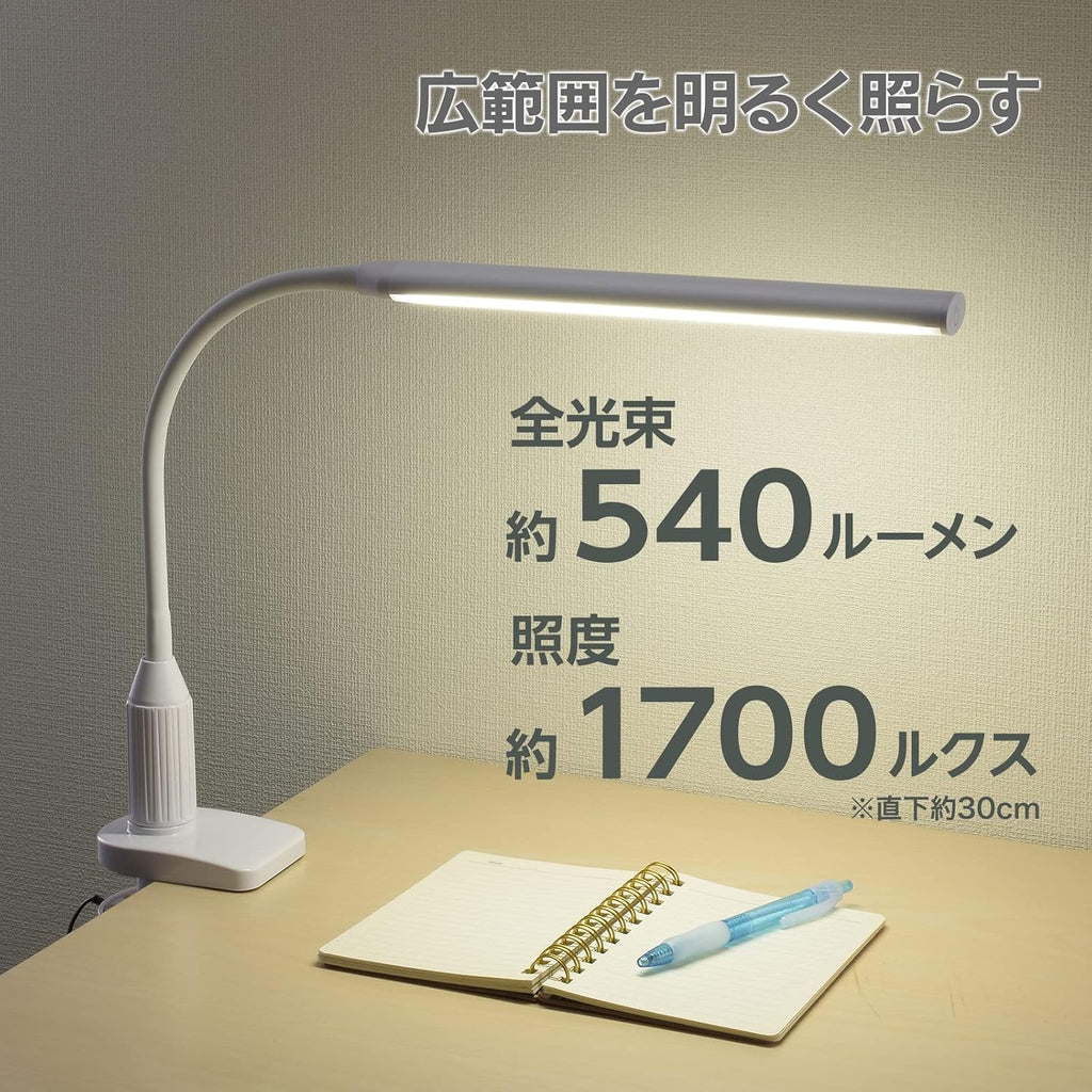 LEDデスクランプ クランプタイプ ホワイト LTC-LS24-W 06-3709 OHM オーム電機