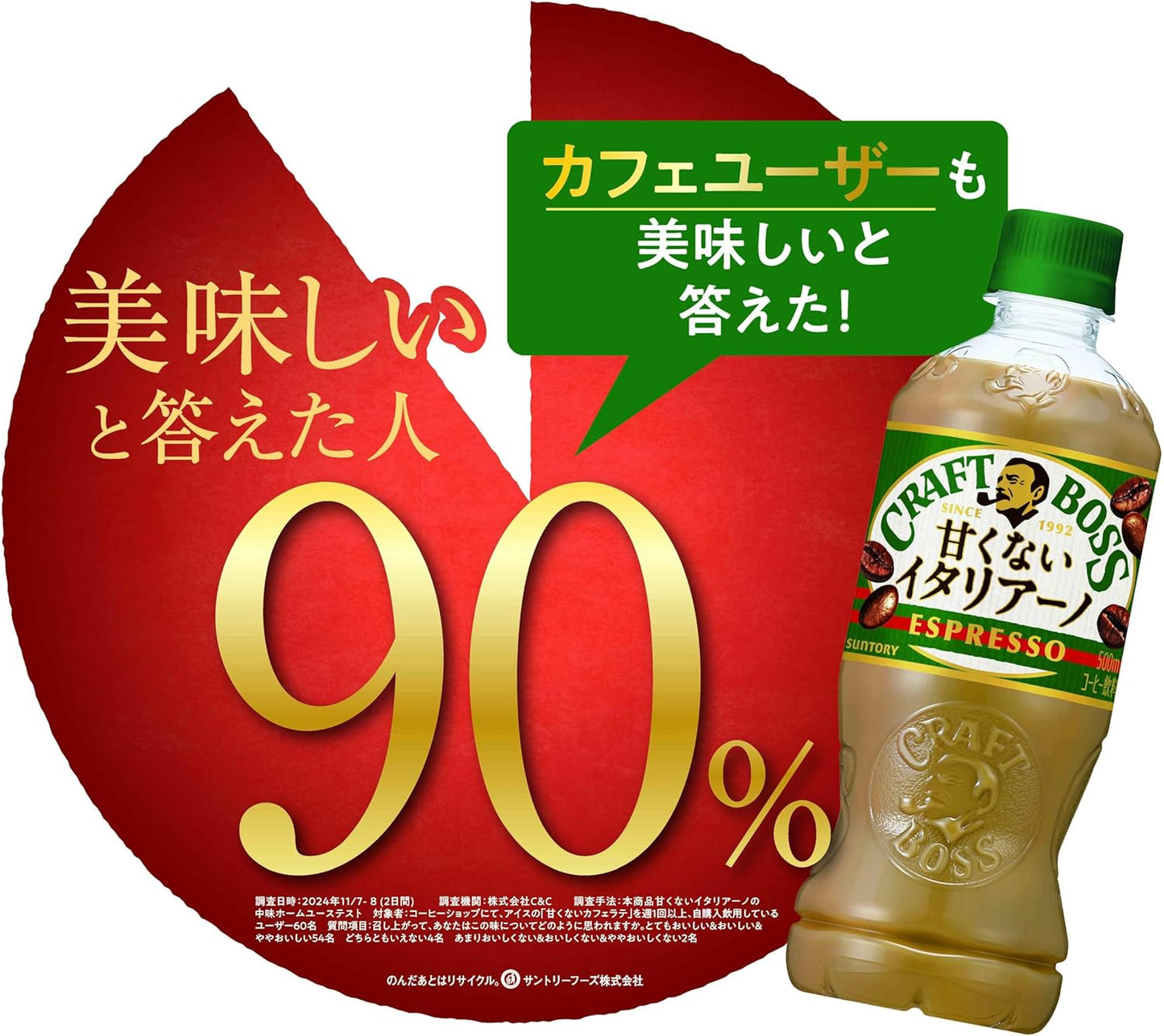 サントリー クラフトボス 甘くないイタリアーノ コーヒー 500ml×24本