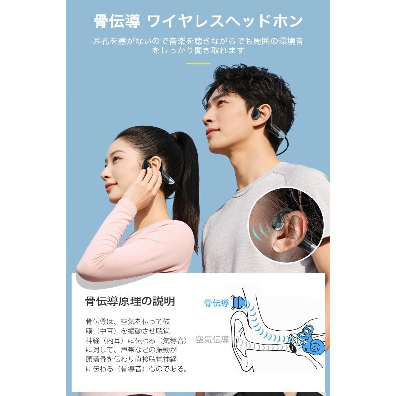 イヤホン 骨伝導イヤホン 骨伝導 ヘッドホン Bluetooth ヘッドホン Bluetooth5.4 スポーツ向け 環境音聞き取り 26g超軽量 マイク内蔵 快適フィット 耳が疲れない ワイヤレスヘッドセット 自動ペアリング 11H連続使用可 防水防滴 こつでんどういやほん ランニング/テレワーク/通勤