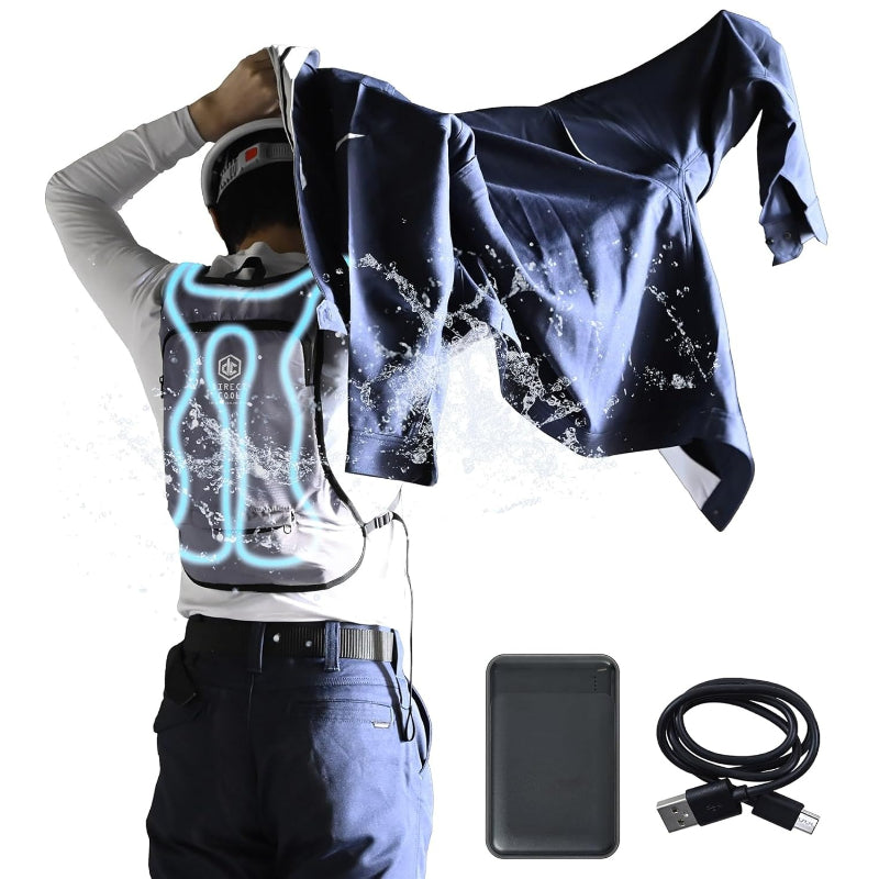 [山善] 水冷服 【2026年モデル】 ベスト 5000mAhバッテリー付き 冷水服 DIRECTCOOL ベーシック ダイレクトクール 作業着 熱中症対策 冷却ベスト アイスベスト DC-B05SE(G) グレー
