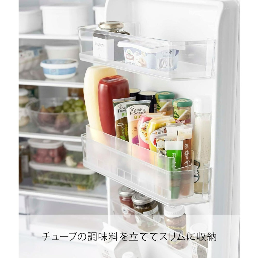 山崎実業(Yamazaki) 冷蔵庫中 スリム 調味料 収納 ラック ホワイト 約W6.5×D30×H9.2cm タワー tower 冷蔵庫収納 立てて収納 ドアポケット収納 8107