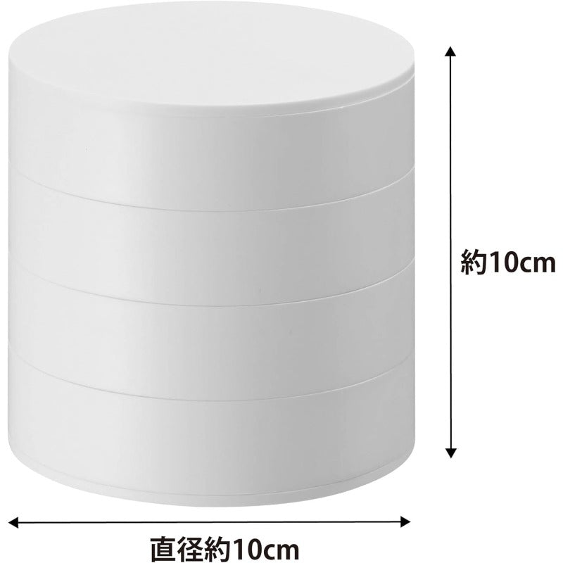 【新品】山崎実業 (Yamazaki) アクセサリートレー 4段 ホワイト 約W10×D10×H10cm タワー 蓋付き アクセサリーケース アクセサリー収納 4068