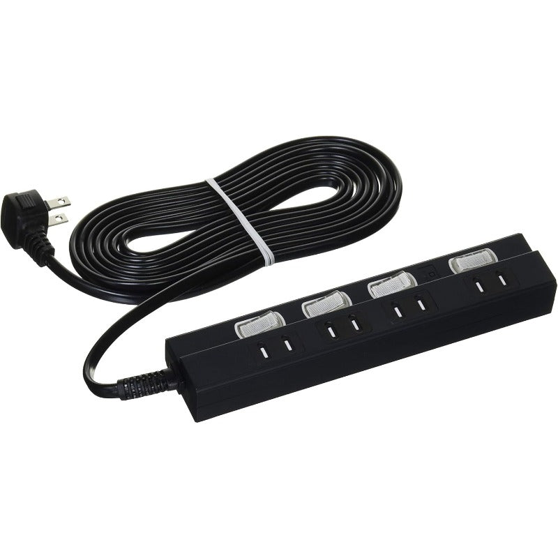 雷に強い節電タップ 4個口 1m 黒_HS-TPK41PBT-K 00-6941