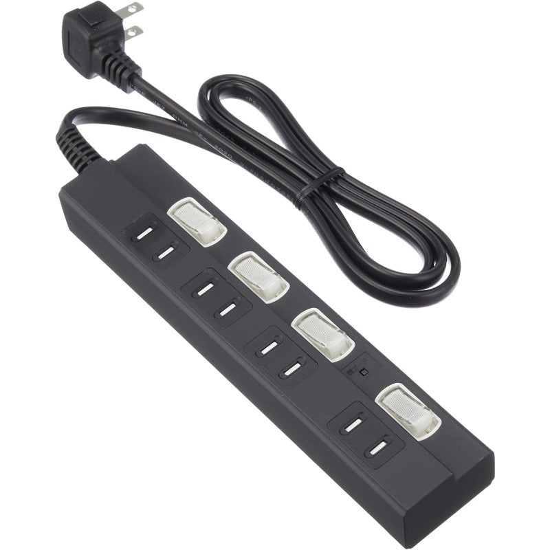 雷に強い節電タップ 4個口 1m 黒_HS-TPK41PBT-K 00-6941