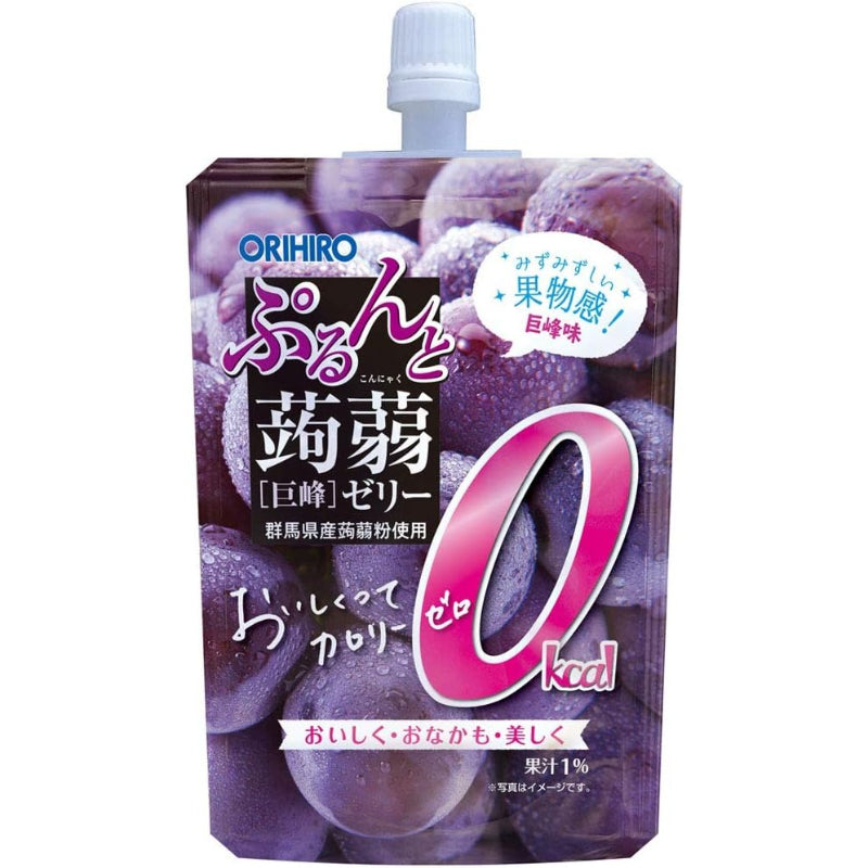 【訳あり（外装破損）賞味期限2026.12】オリヒロ ぷるんと蒟蒻ゼリー カロリーゼロ 巨峰 130g×8個