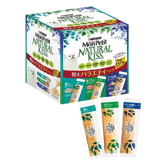 モンプチ ナチュラルキッス 猫用おやつ 特大バラエティパック 75本入り